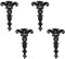 INCREWAY Klassische dekorative T-Scharniere, 8,1 cm, robuste Zinklegierung, T-Riemen-Scharniere, antike Schuppentürscharniere mit Schrauben, Schwarz, 4 Stück