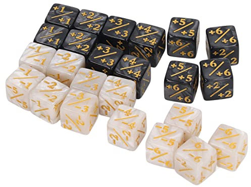 Gonetre Würfelzähler, Marmor-Würfelzähler, Acryl-Würfelzähler, D6-Würfel, 24 Stück, Acryl, Marmor, Statistiken, klare Zahlen, kompatible Kartenspiel-Würfelzähler
