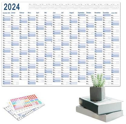 Onlynery Großer Ganzjahreskalender 2024 Jahresplaner aus dickem Papier