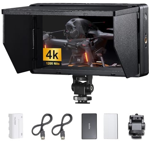 Godox GM55 Camera Field Monitor, 4K HDMI 5.5 inch Camera Monitor with NP-F550 Battery, 1920x1080 IPS 3D LUT with Sun Visor for Sony Canon Nikon Camera