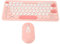 Wireless Keyboard Mouse Set Thin High Sensitivity Mute Cute Wireless Keyboard Mouse Combo for for Desktop (Pink)
