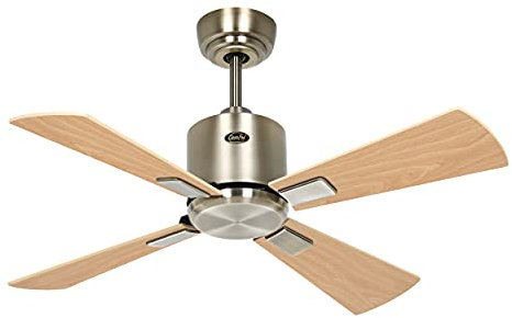 CasaFan Ventilateur de plafond 944021W Eco Neo III 92 cm avec moteur Wi-Fi en laiton antique/pales réversibles érable et hêtre