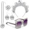 YUNHENTONG 70s Disco Accessoires,Discokugel Spiegelkugel Schmuck Set,Funkeln Ohrringe Set 70er Jahre Disco Accessoires Damen FüR Party