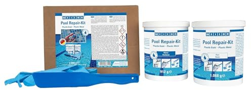 WEICON Kit di Riparazione per Piscina, Piastrelle e Mosaico, Adesivo Epossidico Bianco Pastoso, Asciugatura Rapida anche sott'Acqua