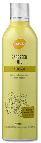 DAVA Rapsöl Spray Neutral 400 ml Hochwertiges Rapsöl-Kochspray, hitzestabil, mit Omega-3 & Vitamin E, ideal zum Braten, Backen, für Salate & Dressings — 100% reines Rapsöl