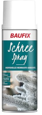 BAUFIX Schneespray, dekorativer Sprühschnee 400 ml, DIY Sprüh- und Effektlack