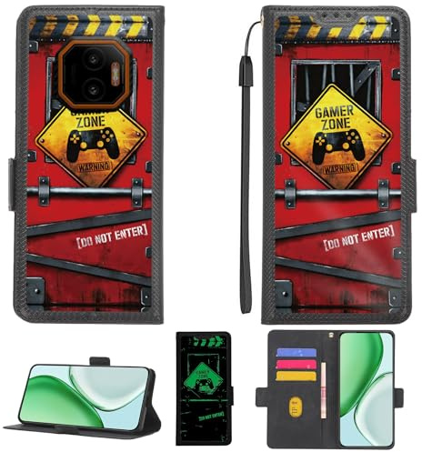 Aroepurt Case Compatible for Hammer Energy X2 Phone Case Flip Cover [with Tempered Glass Screen Protector][RFID Blocking][Luminous Effect] PTH-JGP