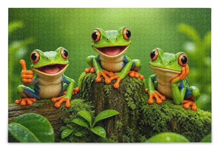 Frosch Grün Puzzle Puzzle Spiel Home Wall Artwork Lustige Puzzles für Erwachsene 500 Teile