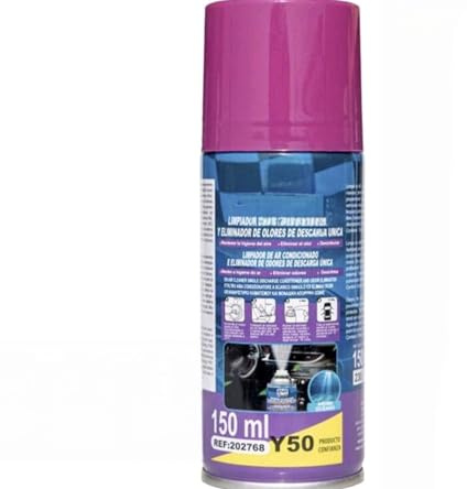 Limpiador de Aire Acondicionado para coche y Eliminador de Olores, Descarga Única, Aroma Océano, 150 ml
