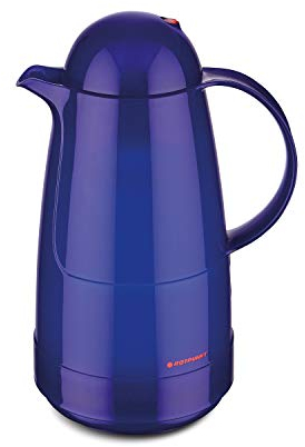 ROTPUNKT Isolierkanne 210 Christine 1,0 l | Zweifunktions-Drehverschluss | BPA-frei - gesundes Trinken | Made in Germany | Warm + Kalthaltung | Glaseinsatz (hyperblue)