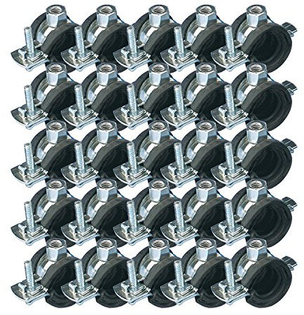 Selfio Rohrschelle Rohrhalter Schraubrohrschelle 50-55 mm 1 1/2 M8 25 Stück