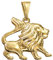 CLEVER SCHMUCK Goldener Damen Herren Sternzeichen Anhänger Löwe 16 x 13 mm glänzend und beidseitig plastische Form 333 Gold 8 Karat im Schmucketui
