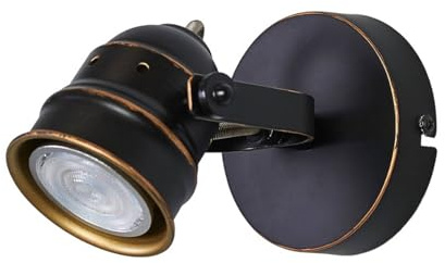 Lindby Ceiling Light Leonor dimmable (Antique, Vintage) in Black Made of Metal for e.g. Living Room & Dining (1 Light Source GU10) from floodlight Spotlight