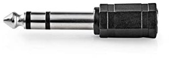 Nedis Stereo-Audio-Adapter, 6,35 mm, männlich, Buchse, Schwarz