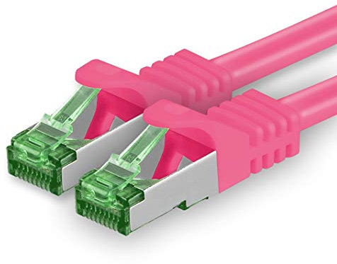 1aTTack.de 7.5 M Cat.7 Netzwerk-Kabel 1 Stück Cat7 Patch-Kabel LAN-Kabel Ethernet RJ45 10 Gbit/s (Alle Internetgeschwindigkeiten) Magenta 7,5 Meter