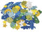 Rayher 30232000 Moosgummi Weltraum Mix Glitter, 2 - 3 cm, 80 Stück, selbstklebend, Farben/Motive gemischt, Glitter Schaumstoff Sticker, Moosgummi-Aufkleber, zum Dekorieren, Bunt