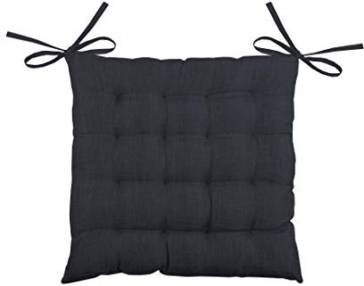 Stof Stuhlkissen, Größe 40 x 40 cm, 100% Polyester, Farbe: Anthrazit, Modell Bea, außergewöhnliche Qualität, bequem und elegant, pflegeleicht