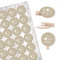 Logbuch-Verlag SCHÖN DASS DU DA BIST 24 Klammern Holzscheibe + 24 runde Sticker Dekoration Verpackung Geschenke give-aways beige Creme weiß