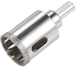 sourcing map Diamond Drill Bit 32mm Glass Hole Saw Core Drill Bit with Spotting Drill Bit for Ceramics Porcelain Tile Bottles Pots Brick