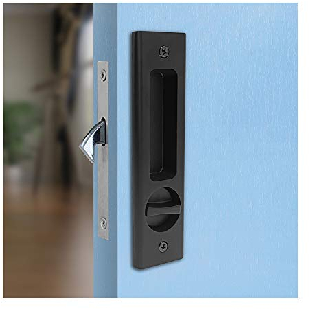 Sliding Door Lock Mortise Lock Handle Invisible Recessed Handle Latch Interior Furniture Wooden Door Lock/160mm-black