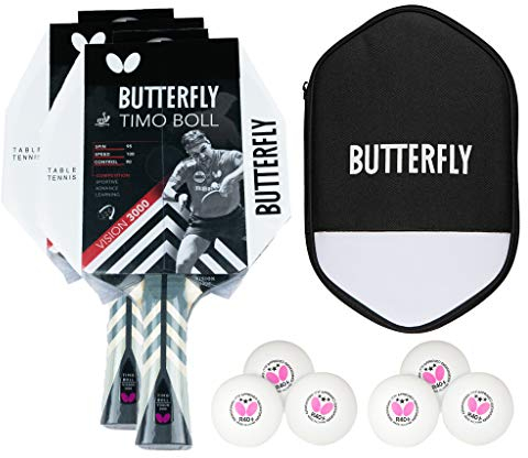 Butterfly® Timo Boll Vision 3000 Tischtennisschläger | Tischtennis Racket Bat TT Profi Wettkampfschläger für technisch fortgeschrittene Spieler | ITTF zertifizierter Wakaba Belag | Griffform konkav