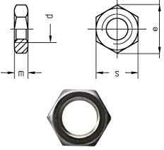 Dresselhaus Sechskantmuttern, niedrig Form B, Feingewinde, Kl.04 73181699 galv. verzinkt M 14 x 1,5 mm 200 Stück