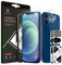 Paquete de 4 protectores de pantalla para iPhone 12 con 2 protectores de lente de cámara, vidrio templado auténtico, cobertura completa de borde a borde, cubierta protectora de pantalla de alta