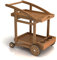MICHELE SOGARI Carrello Portavivande in Legno Acacia Happy Tea con Vassoio rimovibile e Ruote 85x57x85h cm
