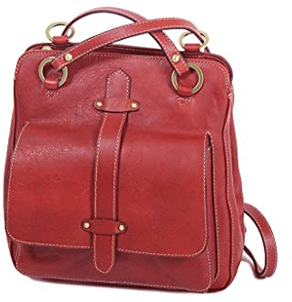 Katana Rucksack aus Rindsleder Gras K 32605, rot, Einheitsgröße