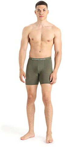 icebreaker Merino Anatomica Men’s Underwear Boxer Briefs, Merino Wool Blend, Stretchy, Long Men’s Boxer Shorts for Hiking, Running, Trail Sports - Outdoor Base Layer for Men, Loden Green, Medium