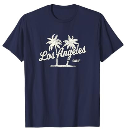 Los Angeles California Vintage anni '70 Palme grafica Maglietta