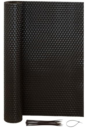 Jardinion Sichtschutzmatte Rattan Optik 0,90 x 3m Dunkelbraun | Sichtschutz Balkon ohne Bohren, Balkon Sichtschutz wetterfest, Sichtschutz Terrasse, Zaun Sichtschutz Rattan Optik