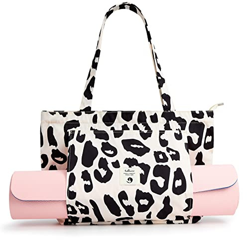 Yoga Mat Bag For Women,WllWOO For 1/4-Inch 1/3-Inch Yoga Mat Thick Large Zippered Opening &Side Pocket For Gym Bag Yoga Mat Carrier