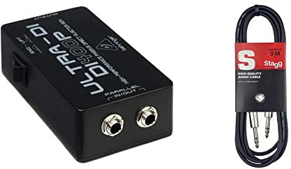 Behringer DI400P Ultra-DI Passive DI Box & Stagg SAC3PS DL 3m/10 ft Deluxe Jack to Jack Instrument Cable