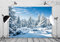 BELECO 3.5x3m Stoff Winter Schnee Wald Hintergrund Weiß Weihnachtsbäume Winterlandschaft Alpen Fotografie Hintergrund für Weihnachten Neujahr Event Party Dekoration Banner