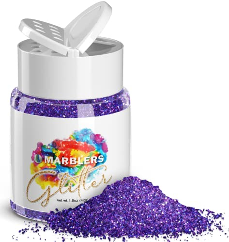 MARBLERS Twinkle Glitter [Pansy Purple] 1.5oz (42g) | Fine | Non-Toxic, Vegan, Cruelty-Free | Face, Body, Eyeshadow, Hair, Festival, Party Makeup | Nail Art, Polish | Resin, Tumbler, Slime, Craft