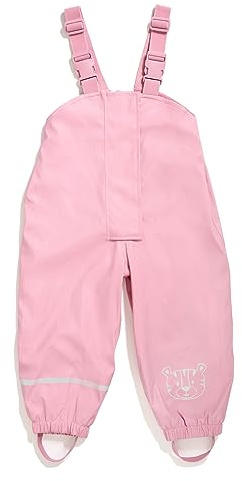 Regenhose für Kinder | mit Fleece gefüttert | Öko-Tex | Winddicht | wasserdicht | elastische Schulterträger | Kinder Matschhose Buddelhose für Jungen und Mädchen