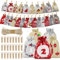 Coicok 24 pièces Calendrier de l'avent vide a remplir 2024, Sac pour calendrier de l'avent sachets en tissu, Avec 24 pinces et 10m de corde