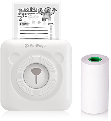 mingqian PeriPage A6 Mini imprimante de Poche HD 304DPI Imprimante Thermique sans Fil BT Image Photo Étiquette Mémo Notes Papier de reçu de Journal Autocollant d'imprimante instantanée Fonction Photo