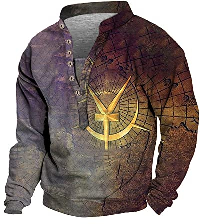 KONG JIMFAN Roter Hoodie Herren West Hoodie Tshirt Pullover Pro Longsleeve Herren Sweatshirt Herren Ihc Pullover Weiss Hemd Hoodies Oversized Parka Jacke Surf T Shirt(4-Purple,3XL)