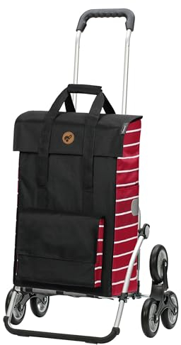 ANDERSEN Einkaufstrolley - Treppenst. Royal Sh. Jella rot 51 L Einkaufsroller, hohe Qualität, stylisch, Aluminium, klappbar, Räder abnehmbar, Treppensteiger