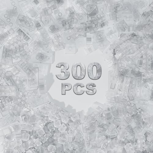 300 Stück Klassische Bausteine, Vollständig Transparente Bulk Steine, Kompatibel mit Alle Großen Marken Teilen, kreatives Baustein Spielzeug für Jungen und Mädchen im Alter von 6 7 8 9 10 Jahren