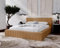 Emporius Doppelbett 200x200 Buffy - Polsterbett mit Dicker Schaum, Lattenrost, Bettkasten - Schlafzimmerbett 200x200, Design Bett (Orange - Vito 44)