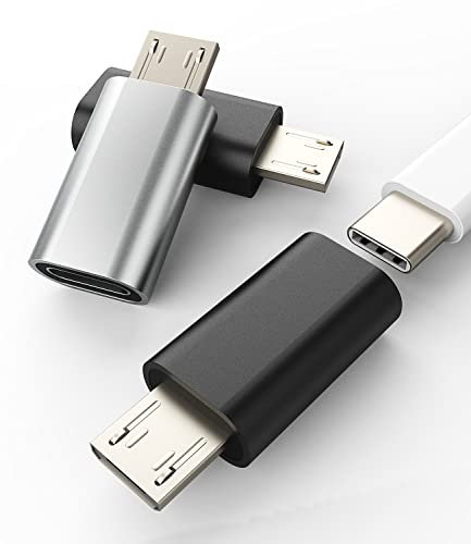 Lot de 3 adaptateurs USB C femelle vers micro USB mâle - Câble de charge de type C - Convertisseur Thunderbolt - Connecteur Android compatible avec Samsung Galaxy S7 Active S6 Edge Nexus 5 pour LG V10