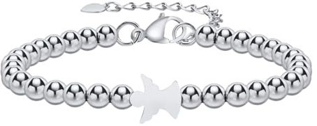 FLHEART Schutzengel Armband Silber Damen - Edelstahl Armschmuck Verstellbare 16+5cm Schutzengel Armbänder Bracelet Women Geschenke für Frauen Mädchen Geburtstag