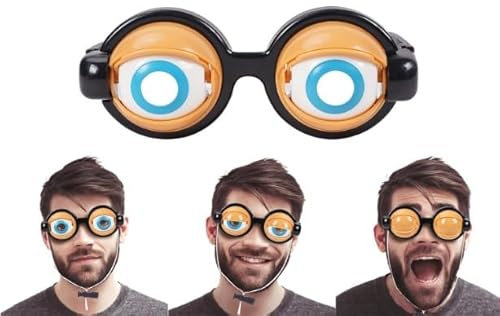 1Pc Gelb Lustige Brille,Verrückte Augen Spielzeug Zubehör Lustige Streiche Brille Spielzeug Kinderparty Für Halloween Weihnachten Geschenk Gag Spielzeug,Hüte,Masken and Zubehör,Brillen,Partybrillen