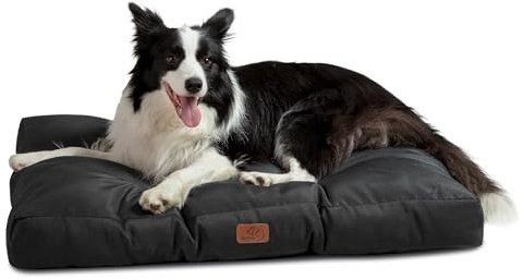 BEDSURE Hundekissen große Hunde waschbar - 111x89cm hundematratze XXL für große, mittelgroße Hunde Outdoor gepolstert Hundematte tiefschwarz in 10cm Höhe, groß XL Hundebett für Haustiere