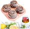 3D Rose Ice Cube Moulds Large Ice Cube Trays with Lid 4 Cavity Flower Ice Ball Maker Silicone Moulds for Water, Whiskey, Cocktail Flower Ice Cube Moulds