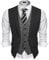 COOFANDY Männer Vest Anzug West Ärmmellos Business West für Herren Black Plaid M
