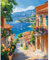 DAERLE Peinture par numéros pour adultes Belle vue de la ville au bord du lac, Peinture à l'huile à la main Paysage, Peinture par Numéros pour la Décoration de la Maison 40x50cm, Sans Cadre